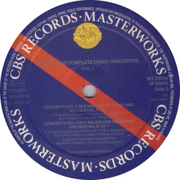 Vintage 1986 CBS Masterworks English Chamber Orchestra Mozart Vol. 1 Preowned - Picture 4 of 8